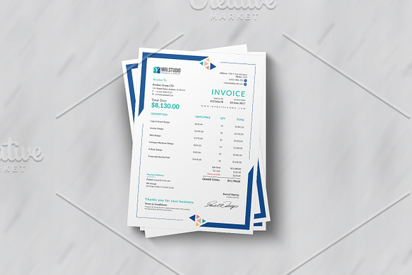 Creative Invoice Template in Stationery Templates - product preview 2