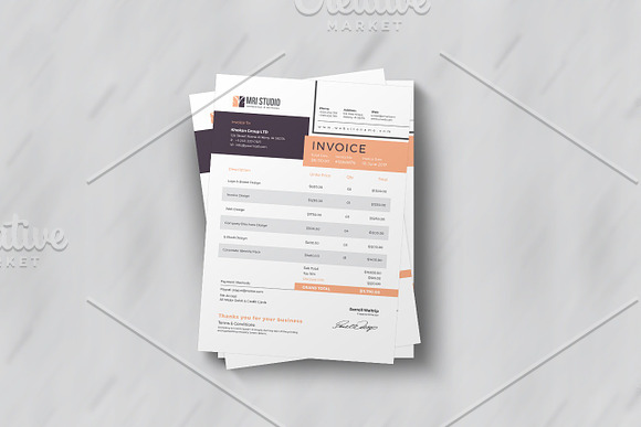 Creative Invoice Template in Stationery Templates - product preview 1