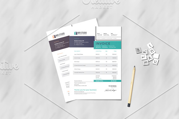 Creative Invoice Template in Stationery Templates - product preview 4