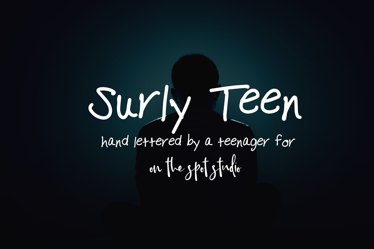 Surly Teen in Display Fonts - product preview 8