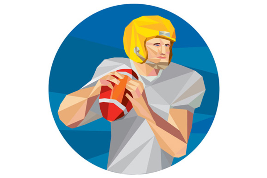 American Football Quarterback QB Low in Illustrations - product preview 8