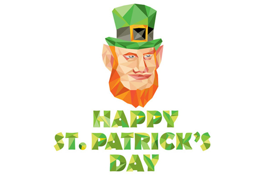 Leprechaun St Patrick's Day Low Poly in Illustrations - product preview 8