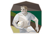 Rugby Player Running Low Polygon