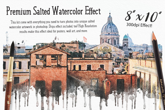 Watercolor Photo Effect - Salted in Photoshop Plugins - product preview 1