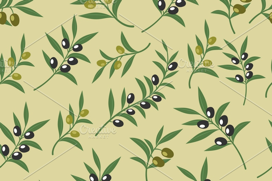 Olive vector seamless pattern in Patterns - product preview 8