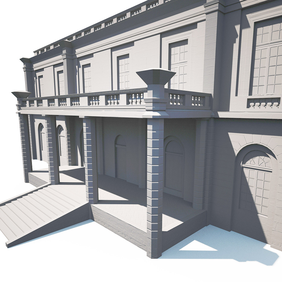 Public Building 167 Low Poly in 3D - product preview 1