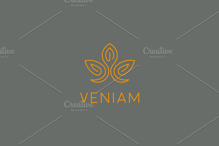 Abstract flower lotus logotype. Elegant crown line logo. Universal premium spa vector sign. in Logo Templates - product preview 8