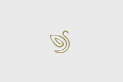 Abstract bird wing leaf logo design. Swan spa start vector logotype