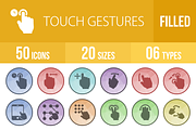 50 Touch Gestures Low Poly B/G Icons