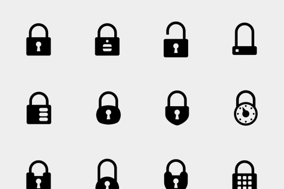 Simple padlock icons in Simple Icons - product preview 8