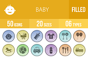 50 Baby Filled Low Poly B/G Icons