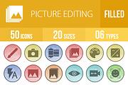 50 Picture Editing Low Poly Icons
