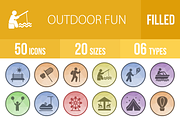 50 Outdoor Fun Low Poly B/G Icons