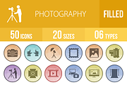 50 Photography Low Poly B/G Icons