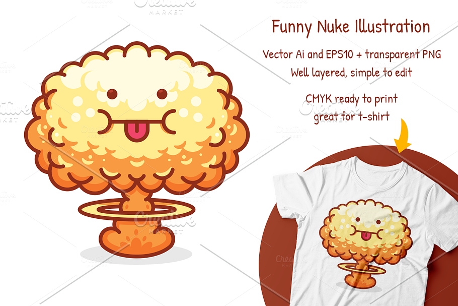 Funny Nuke Illustration Character in Illustrations - product preview 8
