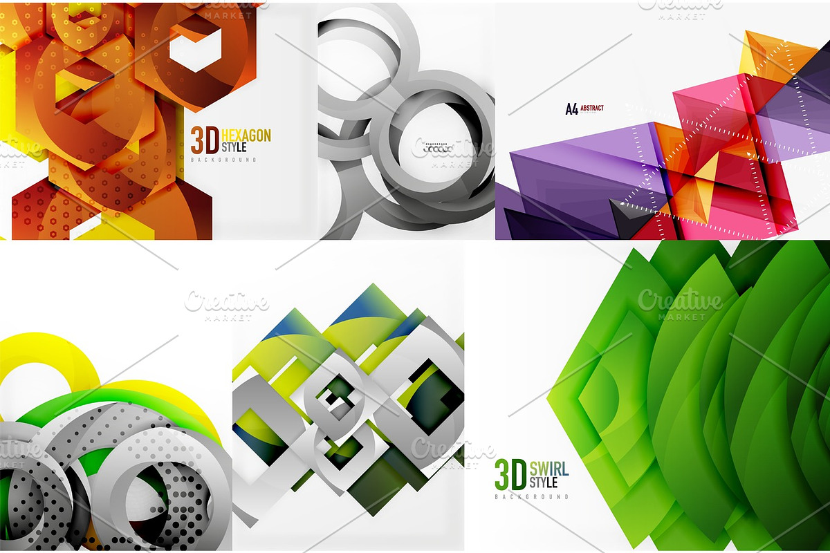 Set of modern geometric templates in Illustrations - product preview 8