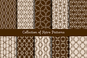 Vintage floral seamless pattern set