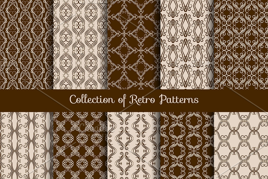 Vintage floral seamless pattern set in Patterns - product preview 8