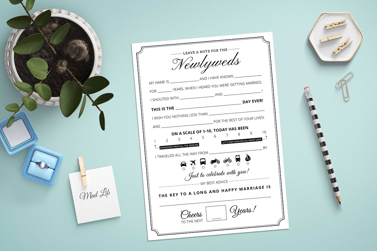Mad Lib Wedding Guest Book  in Stationery Templates - product preview 8