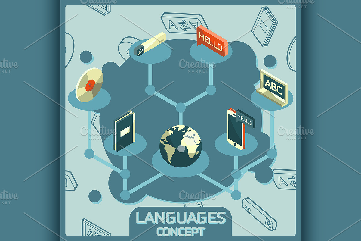 Languages color concept icons in Illustrations - product preview 8