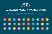 150+ Web and Mobile Vector Icons