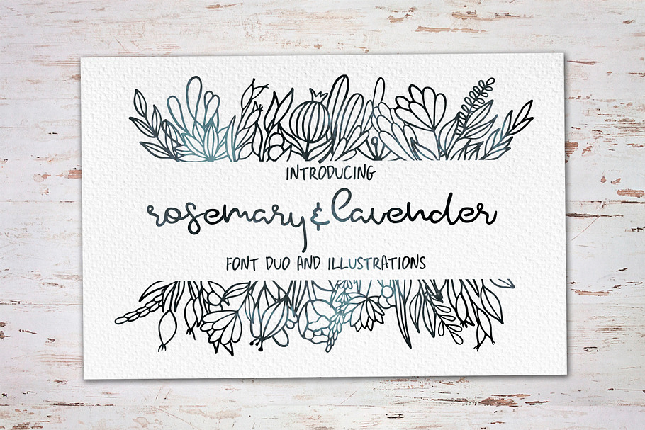 Rosemary & Lavender.Font duo+logos