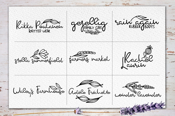 Rosemary & Lavender.Font duo+logos in Script Fonts - product preview 1