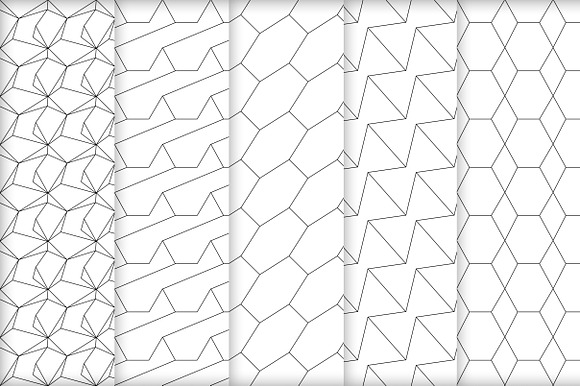 Linear patterns set. Vector  in Patterns - product preview 1