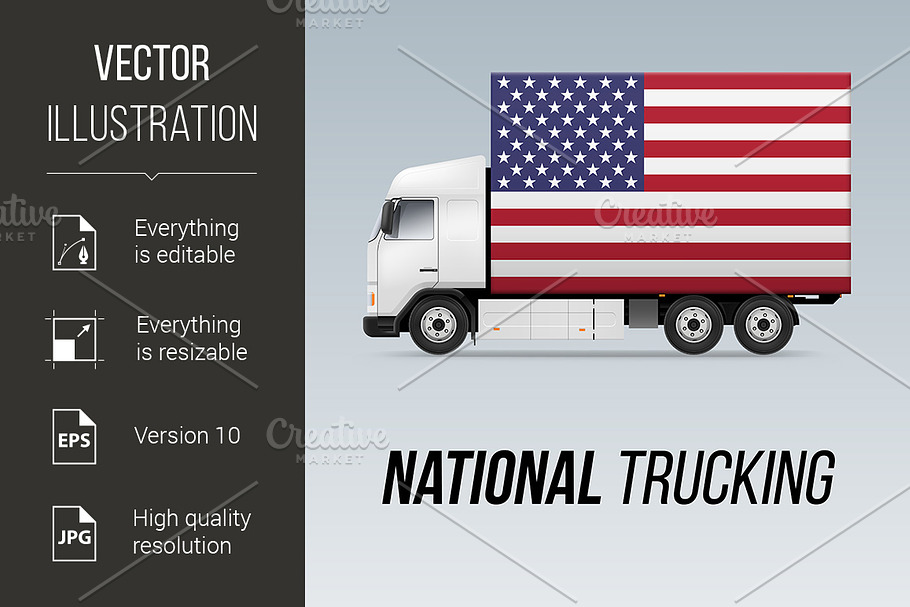 National Delivery Truck in Graphics - product preview 8