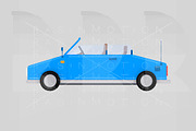 Convertible blue car