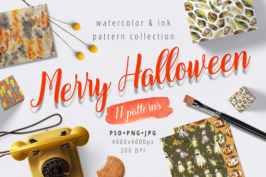 Merry Halloween - pattern set in Patterns - product preview 8