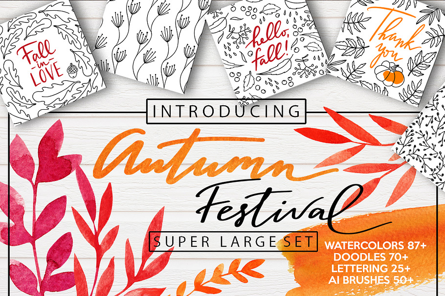 AUTUMN FESTIVAL - super large set in Illustrations - product preview 8