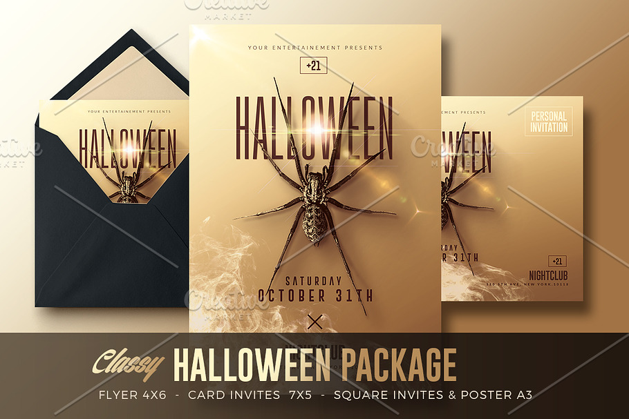 Classy Halloween Package in Flyer Templates - product preview 8