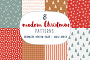 Modern Christmas seamless patterns
