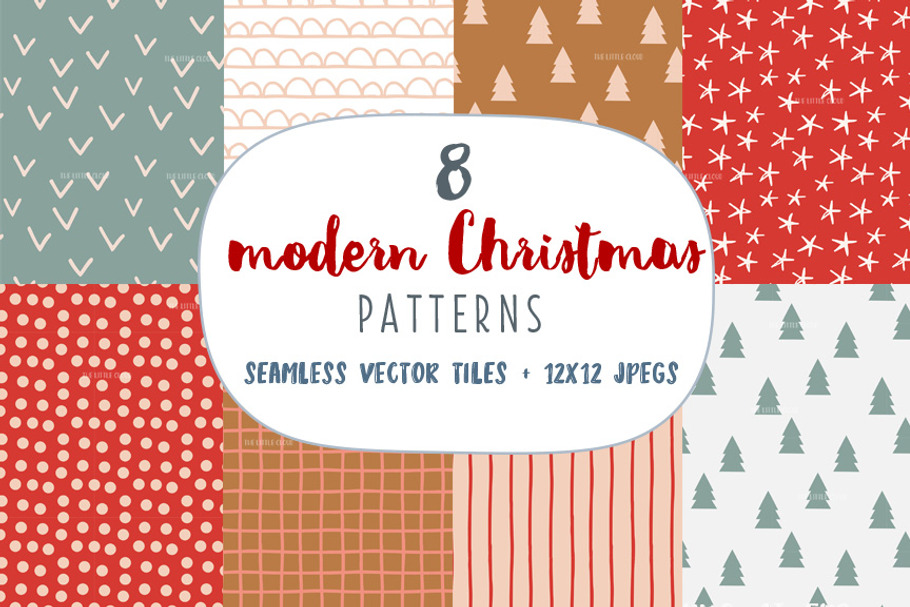 Modern Christmas seamless patterns in Patterns - product preview 8