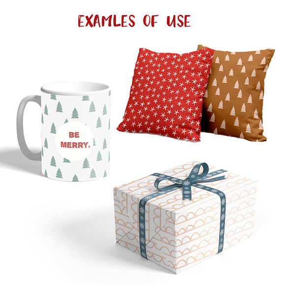 Modern Christmas seamless patterns in Patterns - product preview 1