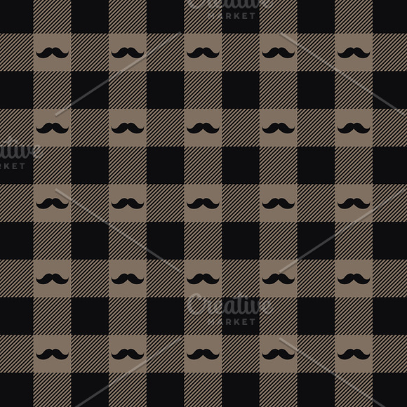 Hipster Staches Tartan & Argyle in Patterns - product preview 2
