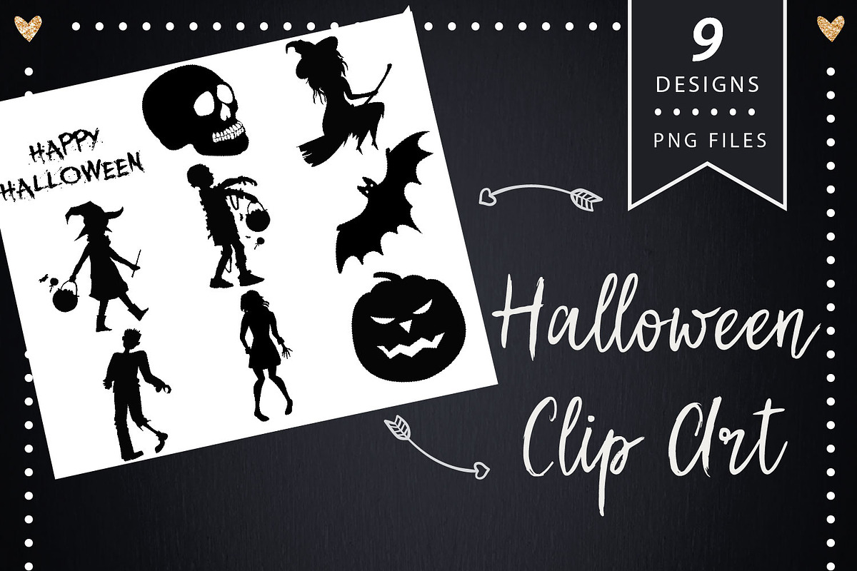 Halloween Silhouette Clipart in Graphics - product preview 8