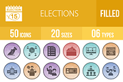 50 Elections Low Poly B/G Icons