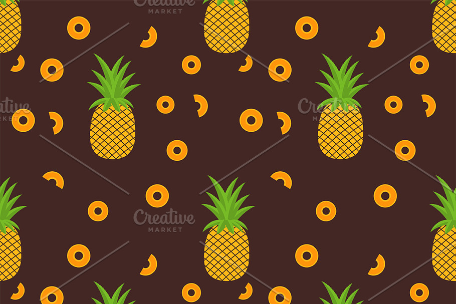  seamless pattern with pineapples in Patterns - product preview 8