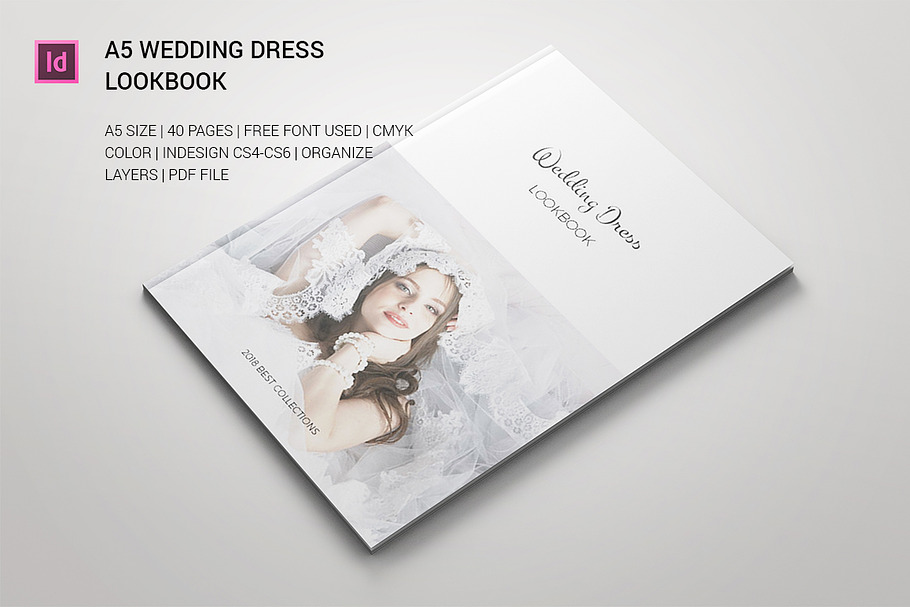 A5 Wedding Dress Lookbook in Magazine Templates - product preview 8