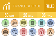 50 Finances & Trade Low Poly Icons