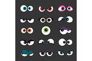 Eyes Set vector illustration. Funny comic monster eyes