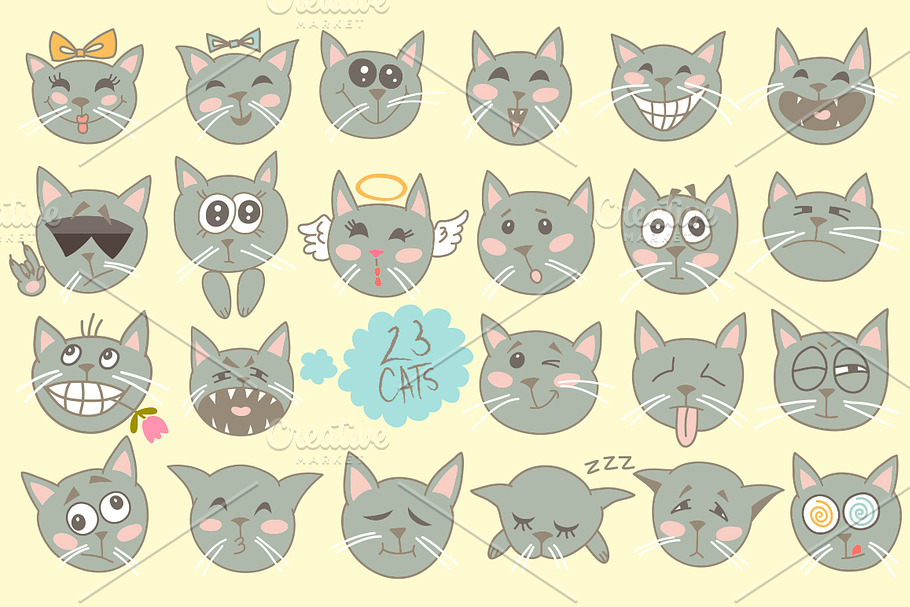 Vector cats. in Cat Icons - product preview 8