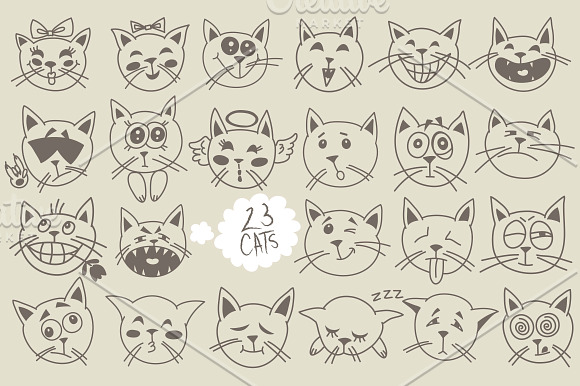 Vector cats. in Cat Icons - product preview 1