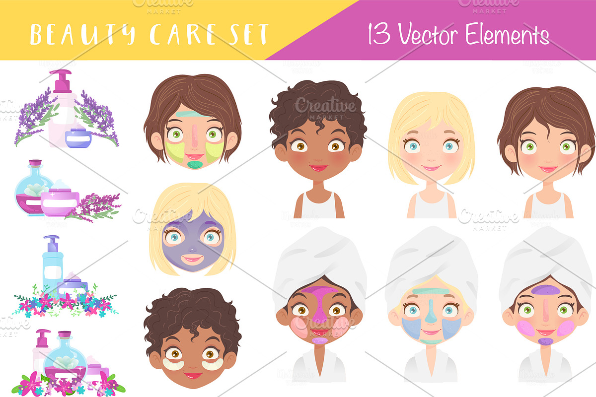 Beauty Care Set in Illustrations - product preview 8