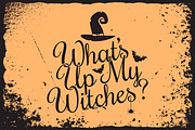 halloween vintage lettering witches