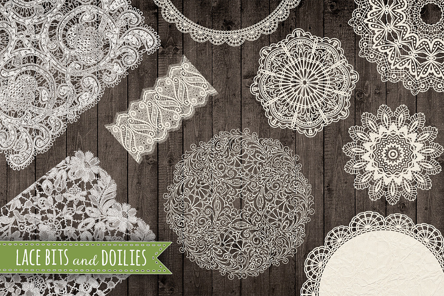 Lace and Doilies Graphic Set PNG