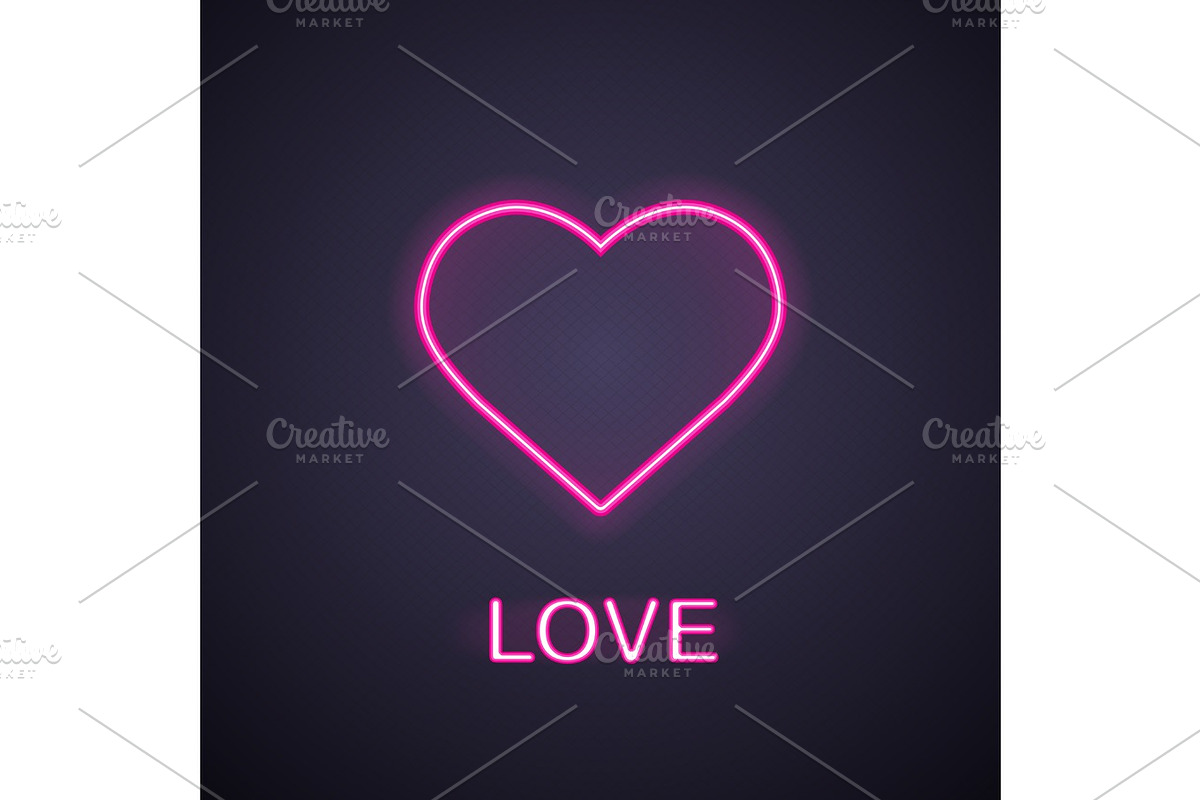 Heart neon light icon in Neon Icons - product preview 8