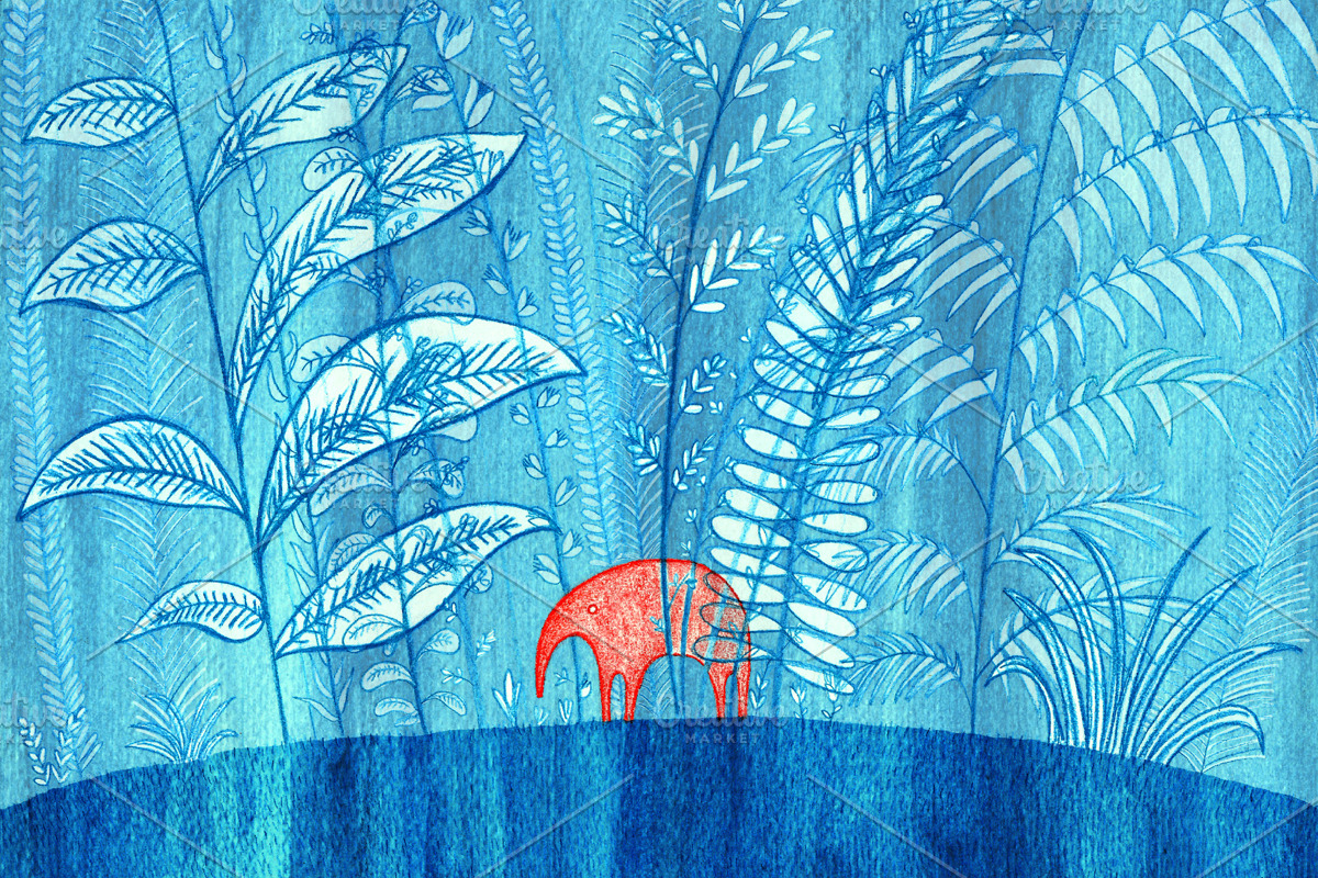 Elephant's blue dream in Illustrations - product preview 8